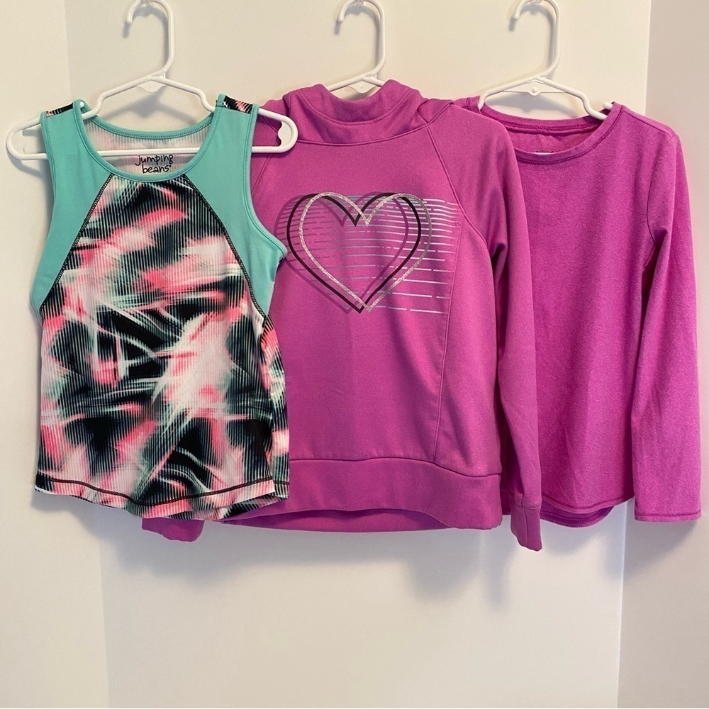 Jumping Beans Active Girls Tank Top/ Hoodie/ Long Sleeve Top 3 Piece Bundle 5/5T
